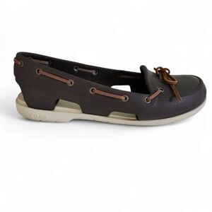 CROCS Beach Line boat shoes brown size 10